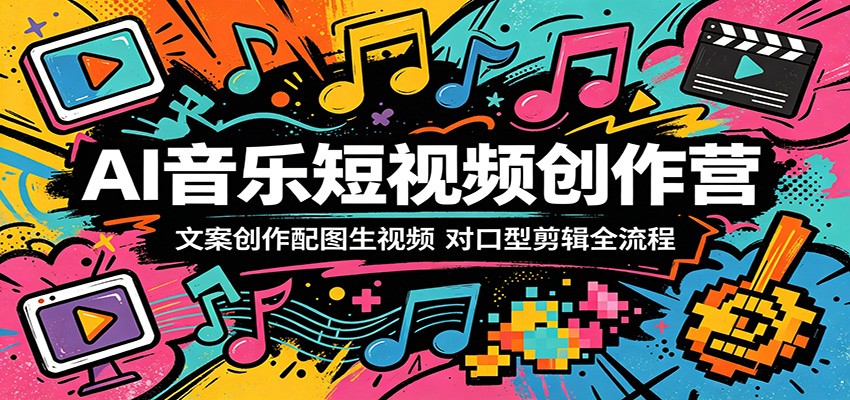 AI音乐短视频创作营：文案创作配图生视频，对口型剪辑全流程-网创之家