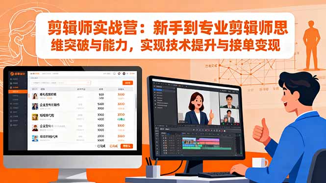 剪辑师实战营:新手到专业剪辑师思维突破与能力,实现技术提升与接单变现-网创之家