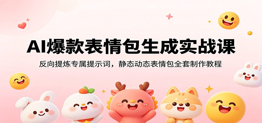 AI爆款表情包生成实战课：反向提炼专属提示词，静态动态表情包全套制作教程-网创之家