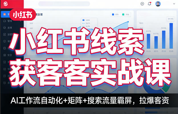 小红书线索获客实战课，AI工作流自动化+矩阵+搜索流量霸屏，拉爆客资-网创之家