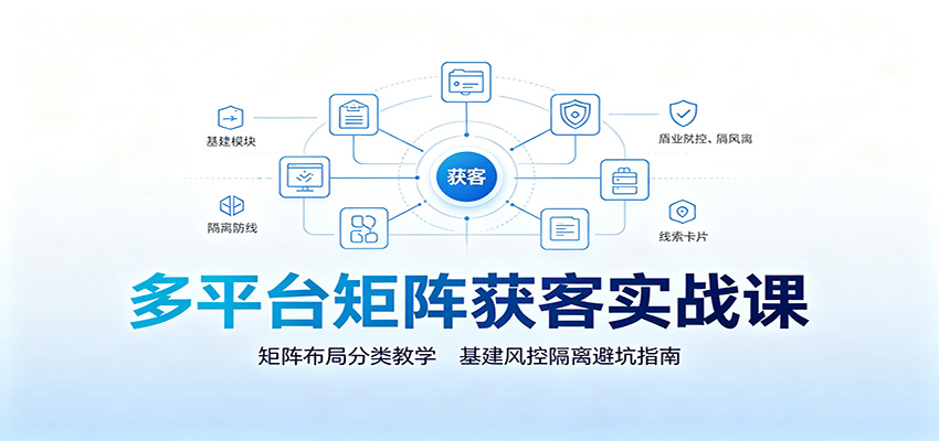 多平台矩阵获客实战课：矩阵布局分类教学，基建风控隔离避坑指南-网创之家