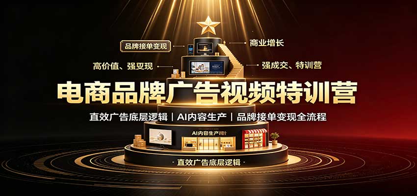 电商品牌广告视频特训：直效广告底层逻辑，AI内容生产，品牌接单变现全流程-网创之家