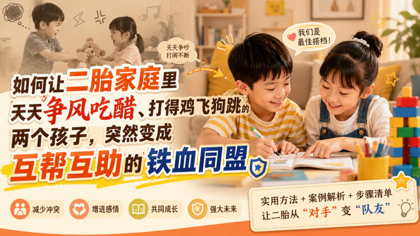 付费文章：如何让二胎家庭里天天争风吃醋、打得鸡飞狗跳的两个孩子，突然变成互帮互助的铁血同盟？-网创之家