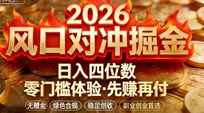 2026美金对冲套利，无赠金对冲策略保驾护航，低门槛易上手实操。单人单日收益2000+-网创之家