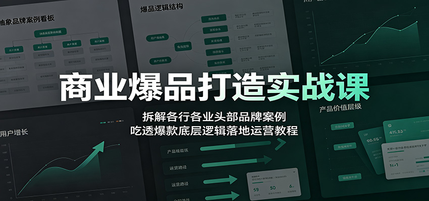 商业爆品打造实战课：拆解各行各业头部品牌案例，吃透爆款底层逻辑落地运营教程-网创之家