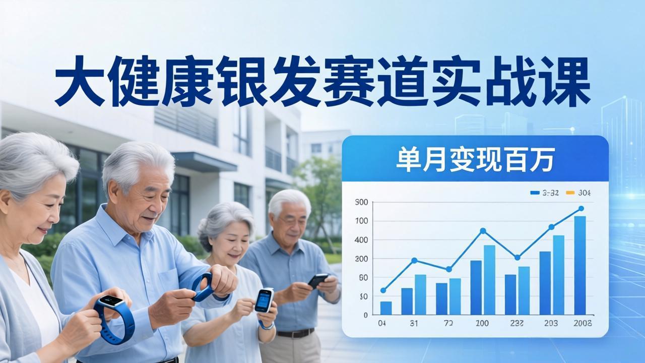 大健康银发赛道实战课：拆解视频号线索型 IP 单月变现百万逻辑，教你精准获客高效变现-网创之家