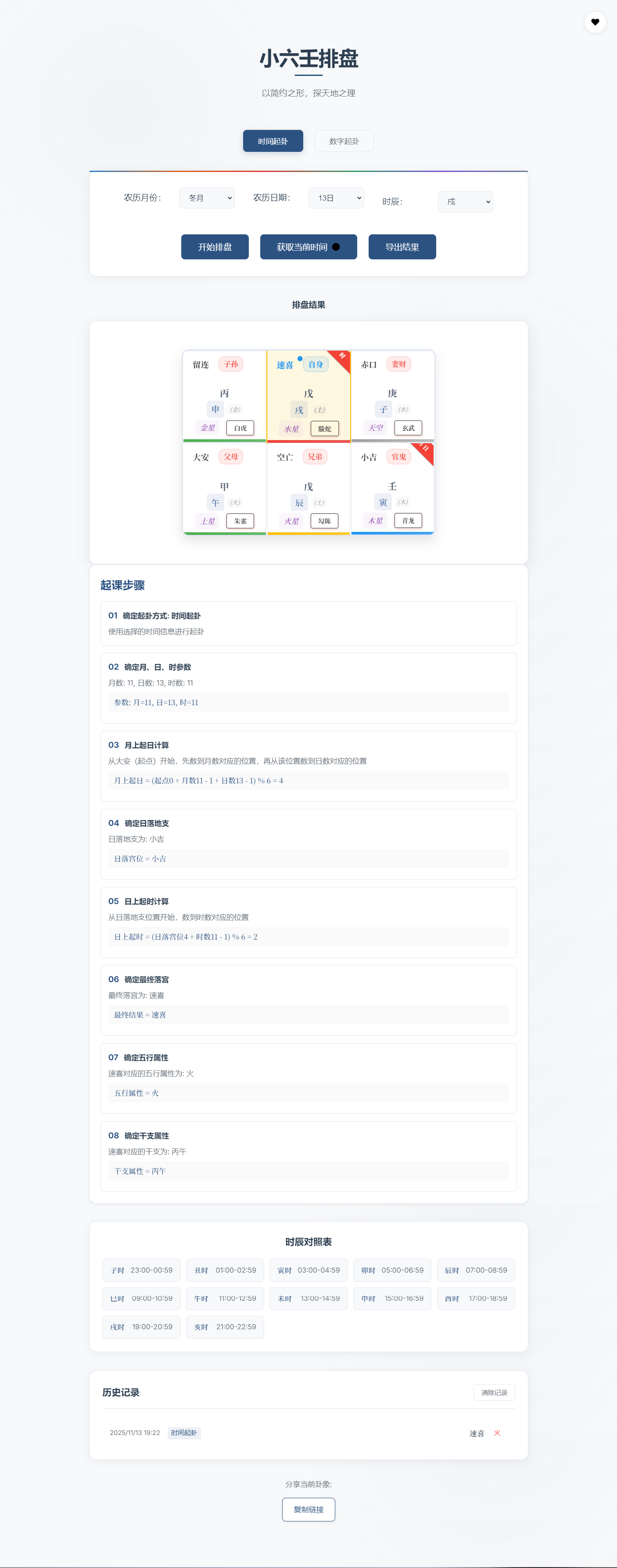 小六壬排盘工具源码 自适应双端-网创之家