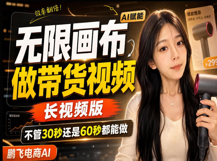 【保姆级教程】无限画布搭建长带货视频，拼接不翻车全程一致，小白跟着步骤也能上手-网创之家