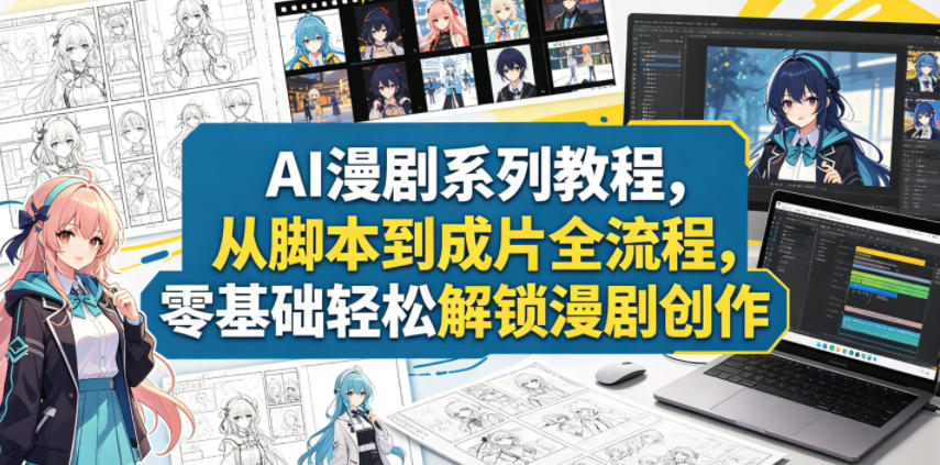 AI漫剧系列教程，从脚本到成片全流程，零基础轻松解锁漫剧创作-网创之家