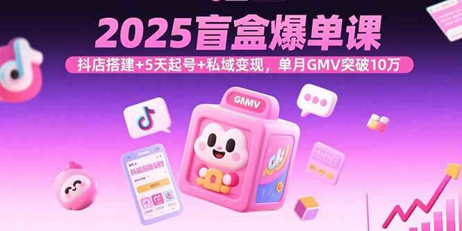 2025盲盒爆单课,抖店搭建+5天起号+私域变现,单月GMV突破10万-网创之家