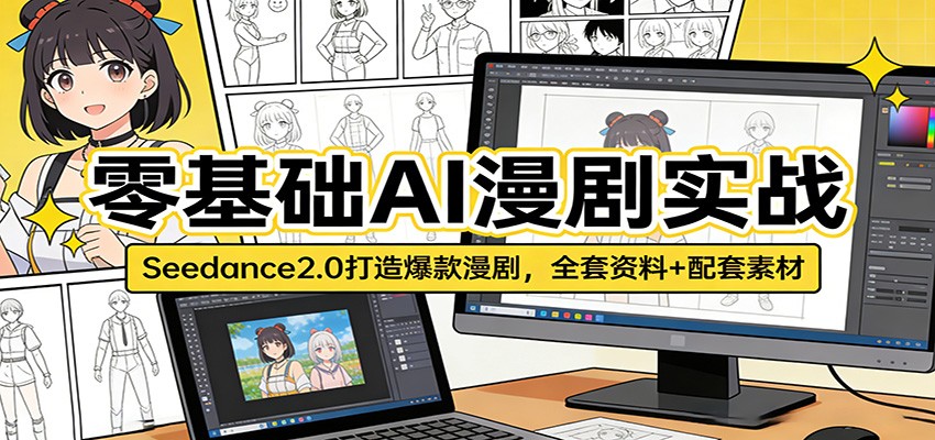 零基础AI漫剧实战：Seedance2.0打造爆款漫剧，全套资料+配套素材-网创之家