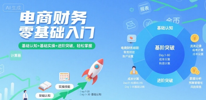 电商财务零基础入门,基础认知+基础实操+进阶突破,轻松掌握-网创之家