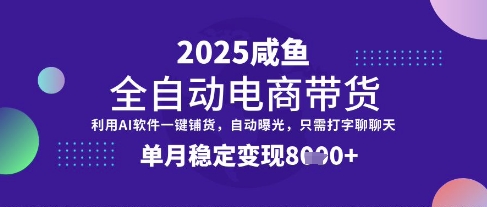 全网首发【闲鱼全自动电商带货】三年磨一剑，一朝露锋芒，单月稳定变现8k+【揭秘】-网创之家