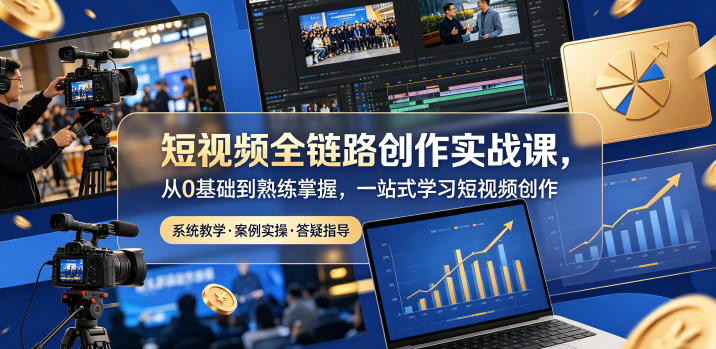 短视频全链路创作实战课,从0基础到熟练掌握,一站式学习短视频创作-网创之家