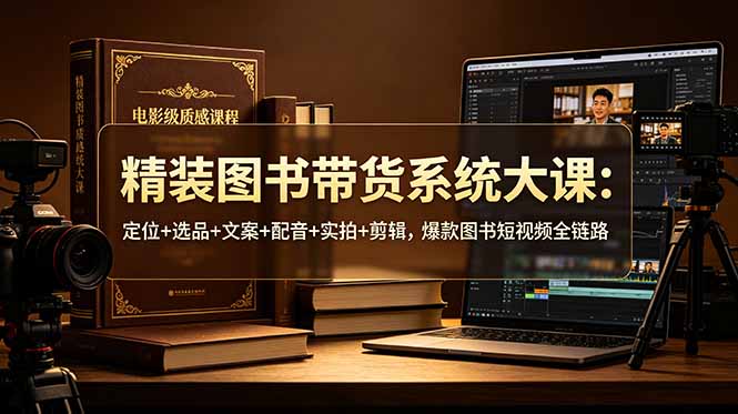 精装图书带货系统大课：定位+选品+文案+配音+实拍+剪辑，爆款图书短视频全链路-网创之家