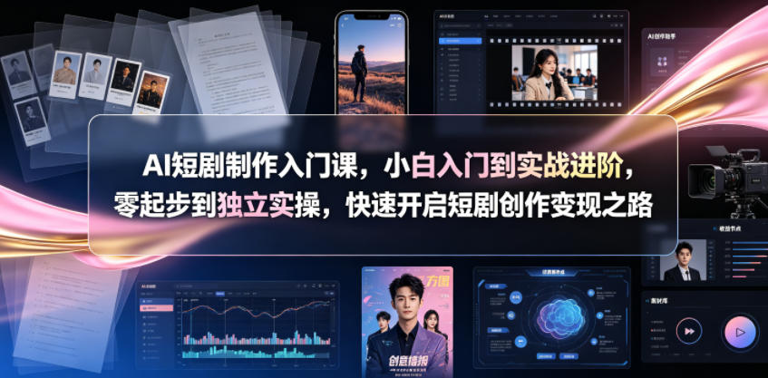 AI短剧制作入门课，小白入门到实战进阶，零起步到独立实操，快速开启短剧创作变现之路-网创之家