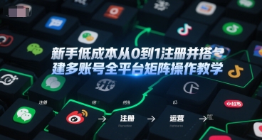 新手低成本从0到1注册并搭建多账号全平台矩阵操作教学,手机号-邮箱-IP-工具-网创之家