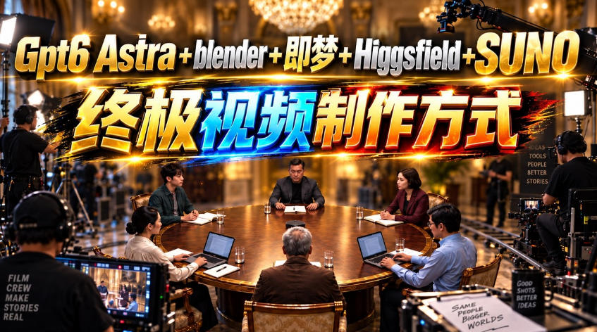 GPT-6 Astra+Blender+即梦+Higgsfield+Suno=终极视频制作方式！-网创之家