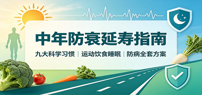 中年防衰延寿指南：九大科学习惯，运动饮食睡眠防病全套方案-网创之家