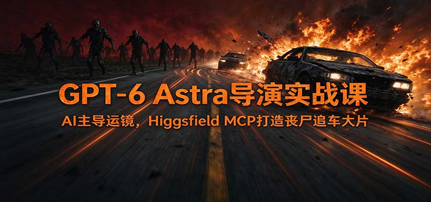 GPT-6 Astra导演实战课：AI主导运镜，Higgsfield MCP打造丧尸追车大片-网创之家