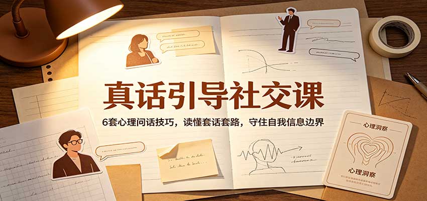 真话引导社交课：6套心理问话技巧，读懂套话套路，守住自我信息边界-网创之家