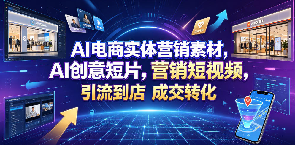 AI电商实体营销素材，AI创意短片，高效打造营销短视频，轻松引流到店，稳定提升门店客流与成交转化-网创之家