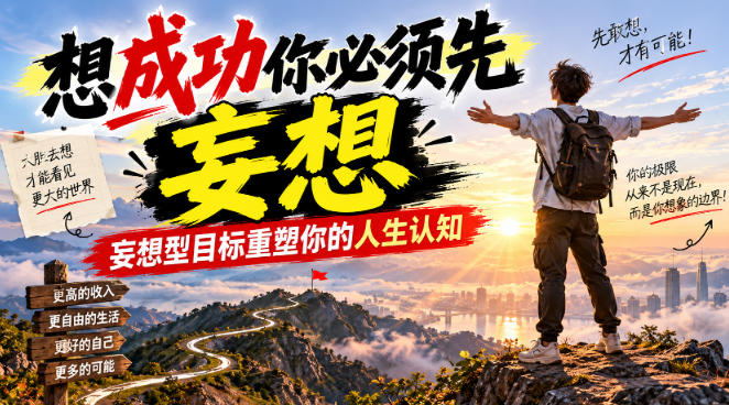 付费文章：想成功你必须先妄想，妄想型目标重塑你的人生认知-网创之家