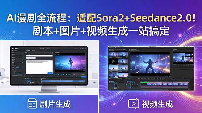 AI漫剧全流程：适配Sora2+Seedance2.0！剧本+图片+视频生成一站搞定-网创之家