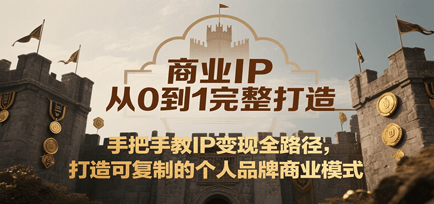 商业IP从0到1完整打造,手把手教IP变现全路径,打造可复制的个人品牌商业模式-网创之家