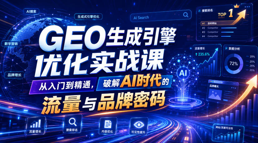 GEO生成引擎优化实战课，从入门到精通，破解AI时代的流量与品牌密码-网创之家