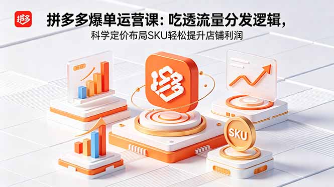 拼多多爆单运营实战课：吃透流量分发逻辑，科学定价布局SKU轻松提升店铺利润-网创之家