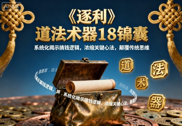 《逐利》道法术器18锦囊，系统化揭示搞钱逻辑，浓缩关键心法，颠覆传统思维(更新)-网创之家