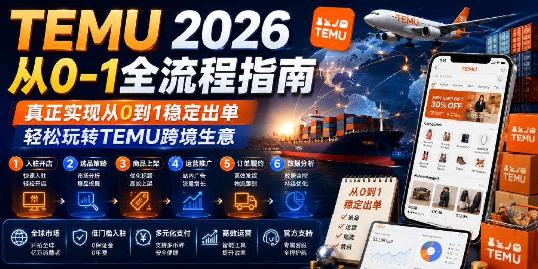 TEMU 2026从0-1全流程指南，真正实现从0到1稳定出单，轻松玩转TEMU跨境生意-网创之家