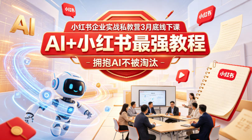 小红书企业实战私教营3月底线下课，AI+小红书最强教程，拥抱AI不被淘汰-网创之家