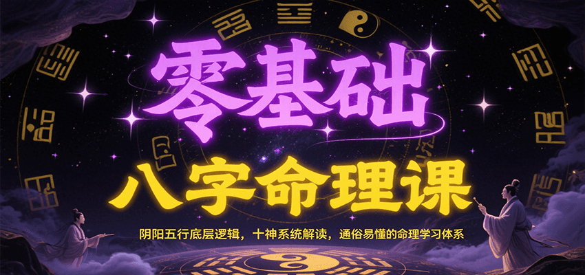 零基础八字命理课：阴阳五行底层逻辑，十神系统解读，通俗易懂的命理学习体系-网创之家