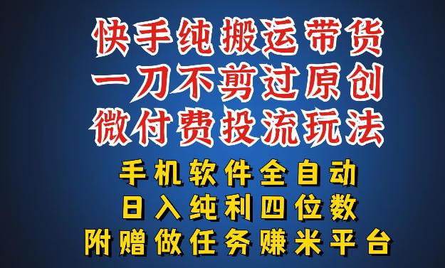 最新黑科技快手搬运带货方法，手机就能操作，轻松带你日入四位数【揭秘】-网创之家