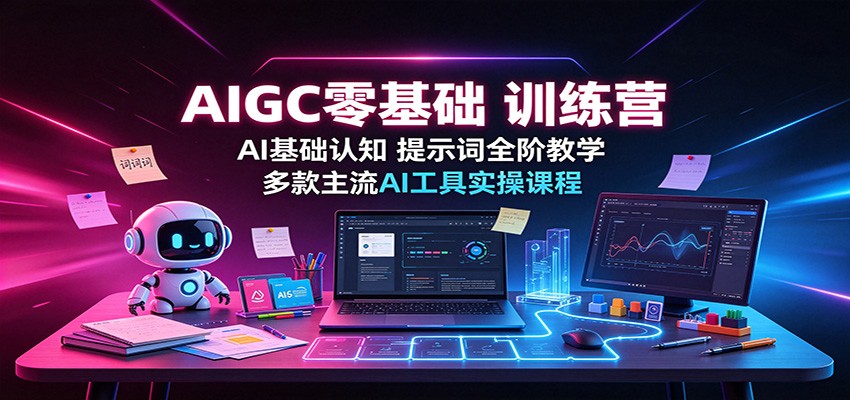 AIGC零基础训练营：AI基础认知，提示词全阶教学，多款主流AI工具实操课程-网创之家