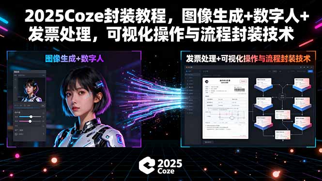 2025Coze封装教程,图像生成+数字人+发票处理,可视化操作与流程封装技术-网创之家
