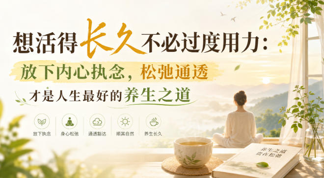 付费文章：想活得长久不必过度用力：放下内心执念，松弛通透才是人生最好的养生之道-网创之家