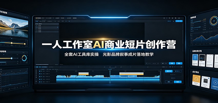 一人工作室AI商业短片创作营：全套AI工具库实操，光影品牌叙事成片落地教学-网创之家