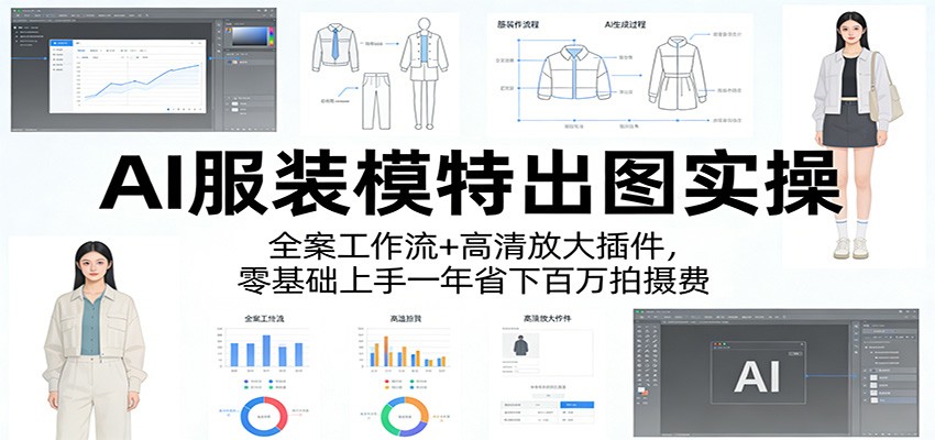 AI服装模特出图实操：全案工作流+ 高清放大插件，零基础上手一年省下百万拍摄费-网创之家