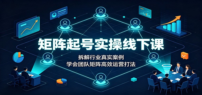 矩阵起号实操线下课：拆解行业真实案例，学会团队矩阵高效运营打法-网创之家