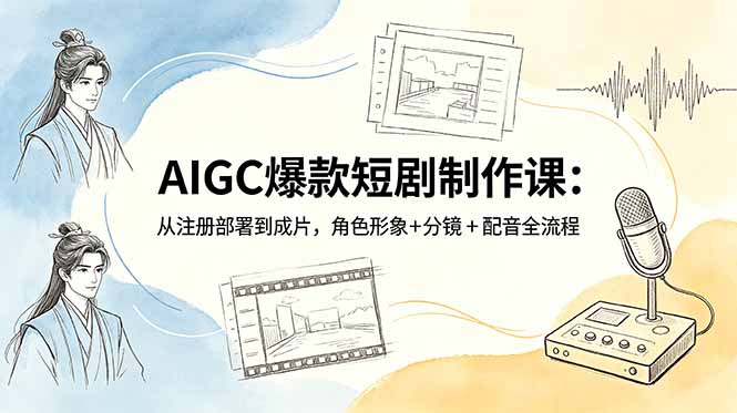 AIGC爆款短剧制作课：从注册部署到成片，角色形象+分镜+配音全流程-网创之家
