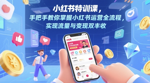 小红书特训课，手把手教你掌握小红书运营全流程，实现流量与变现双丰收-网创之家