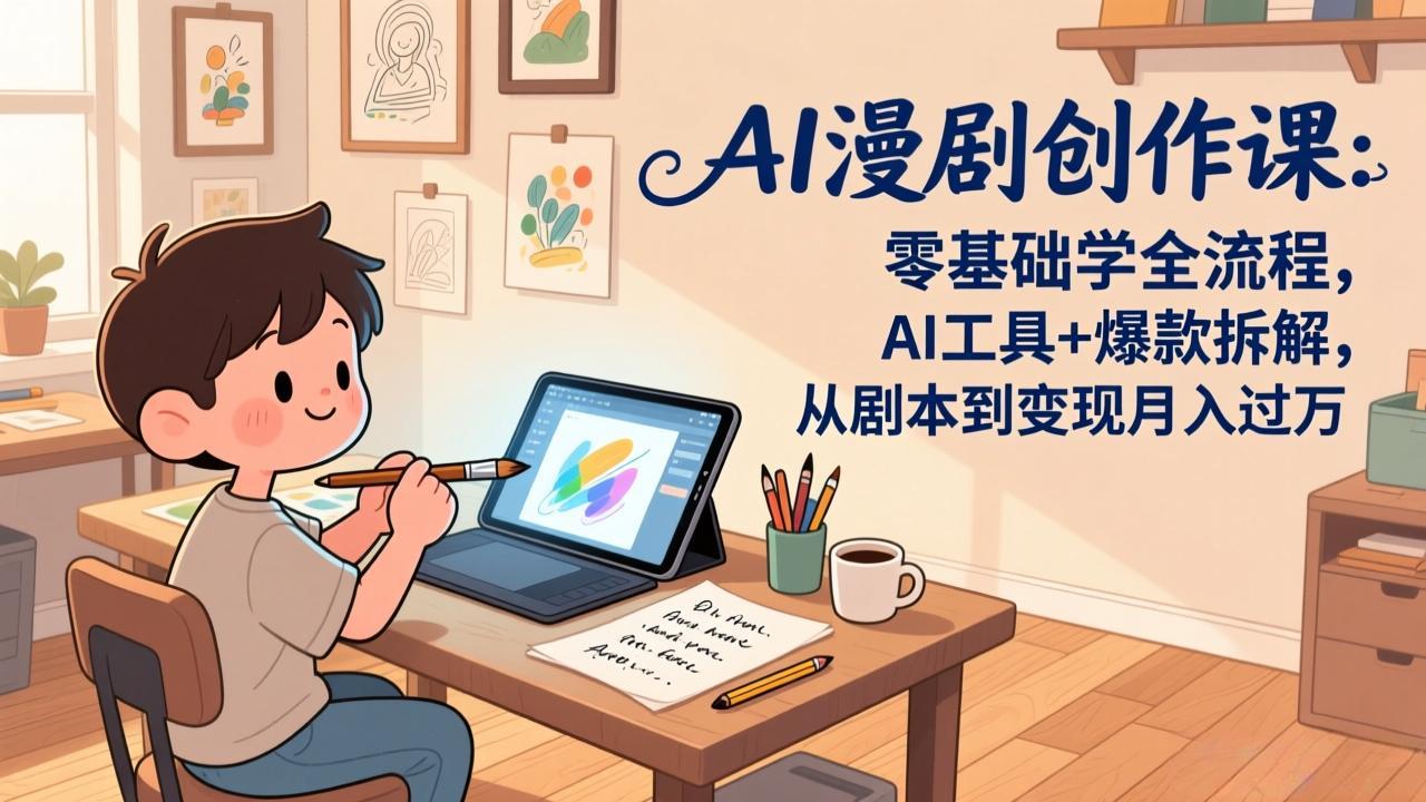 AI漫剧创作课：零基础学全流程，AI工具+爆款拆解，从剧本到变现月入过万-网创之家
