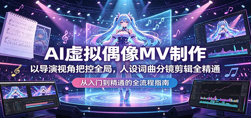 AI虚拟偶像MV制作：以导演视角把控全局，人设词曲分镜剪辑全精通-网创之家