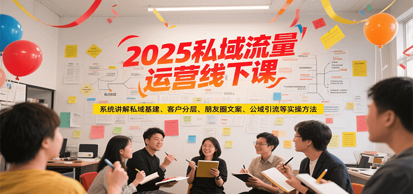 2025私域流量运营线下课,系统讲解私域基建/客户分层/朋友圈文案/公域引流等实操方法-网创之家