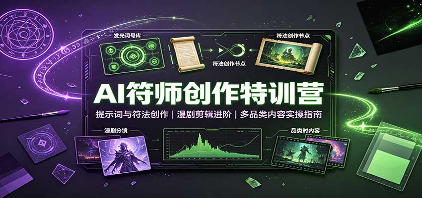 AI符师创作特训营：提示词与符法创作，漫剧剪辑进阶，多品类内容实操指南-网创之家