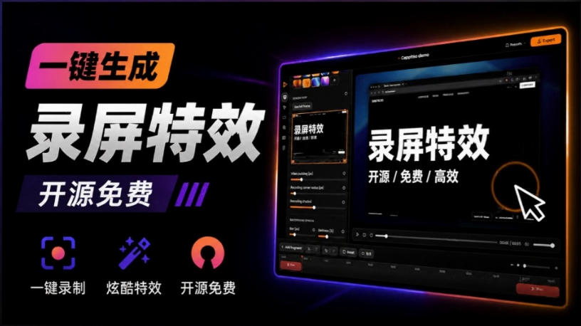 Windows录屏神器来了!一键添加自动缩放、光标润色与画面美化效果,轻松省下笔录屏软件费用Capptivo-网创之家
