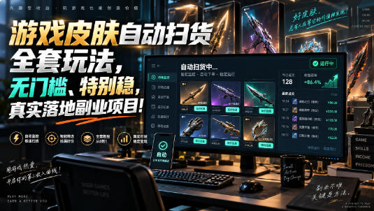 游戏皮肤自动扫货全套玩法，无门槛、特别稳，真实落地副业项目！【揭秘】-网创之家